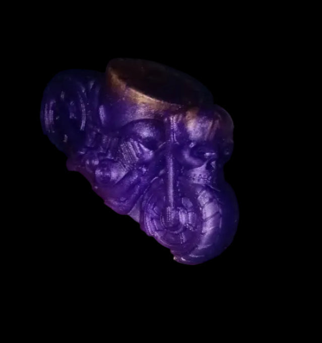 Skull motorcycle statue