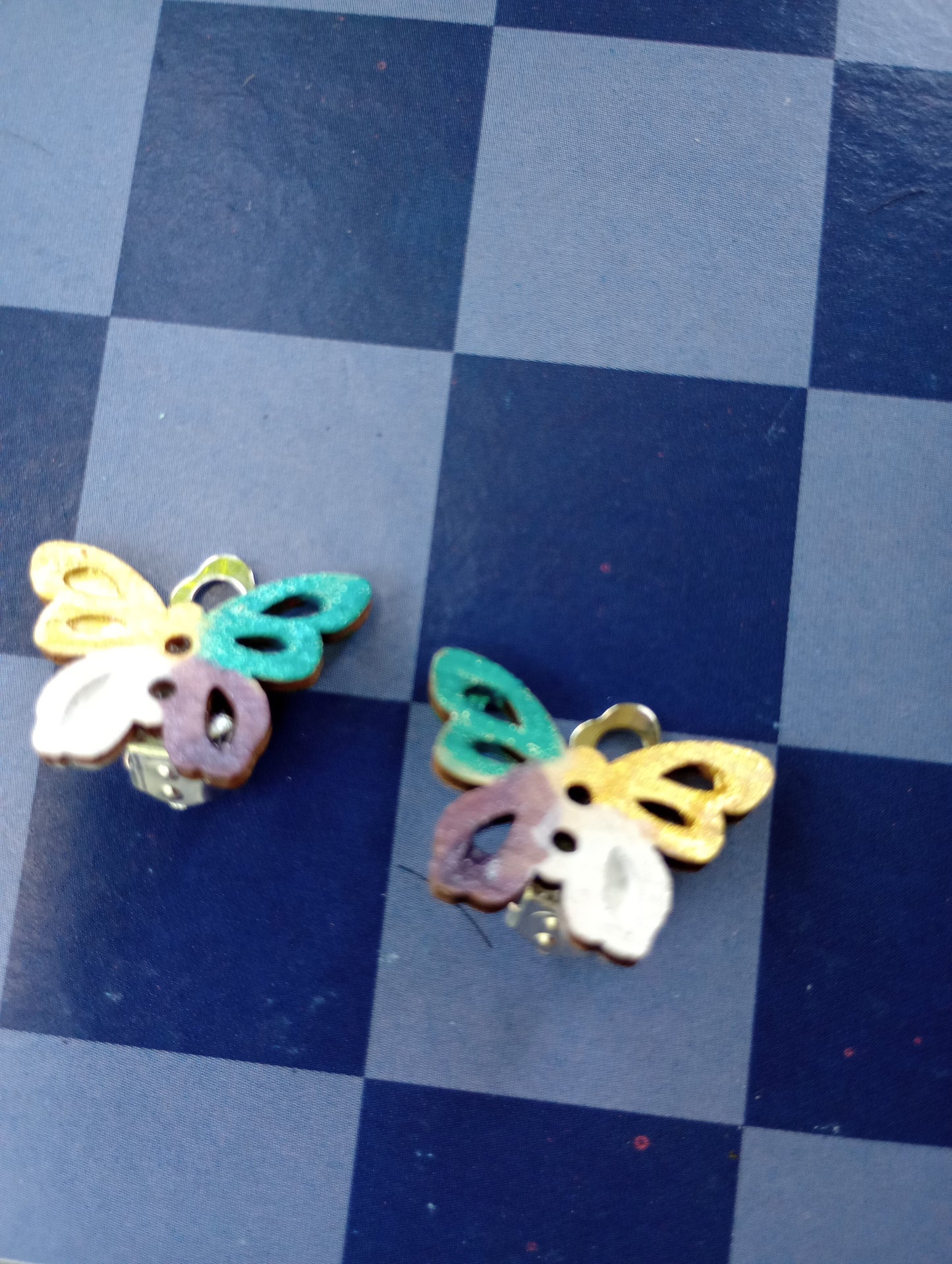 Clip on butterfly earrings