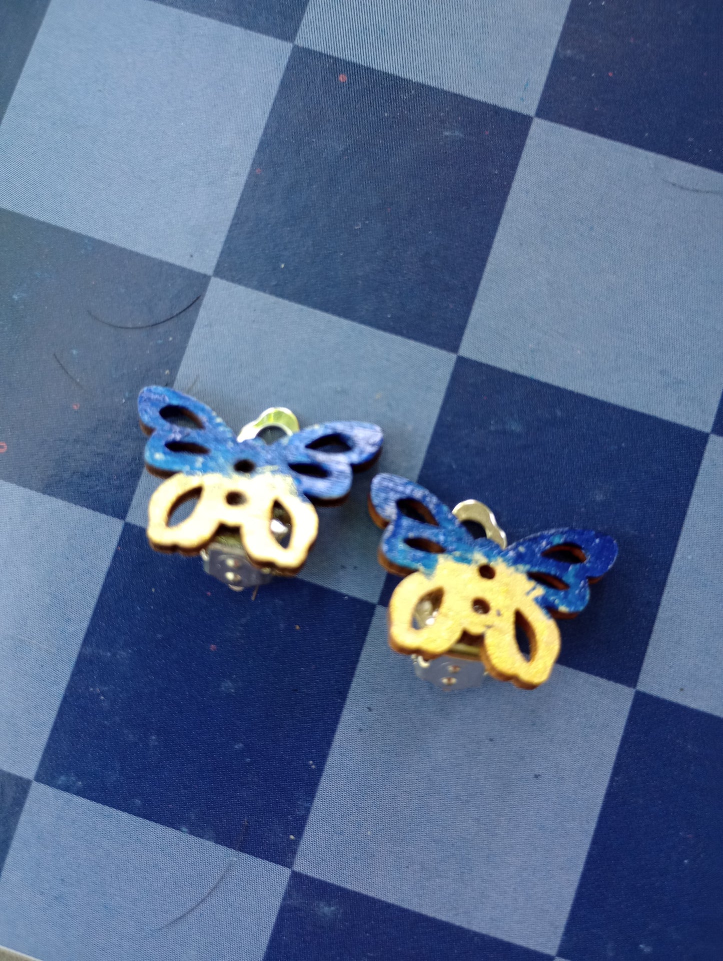 Clip on butterfly earrings