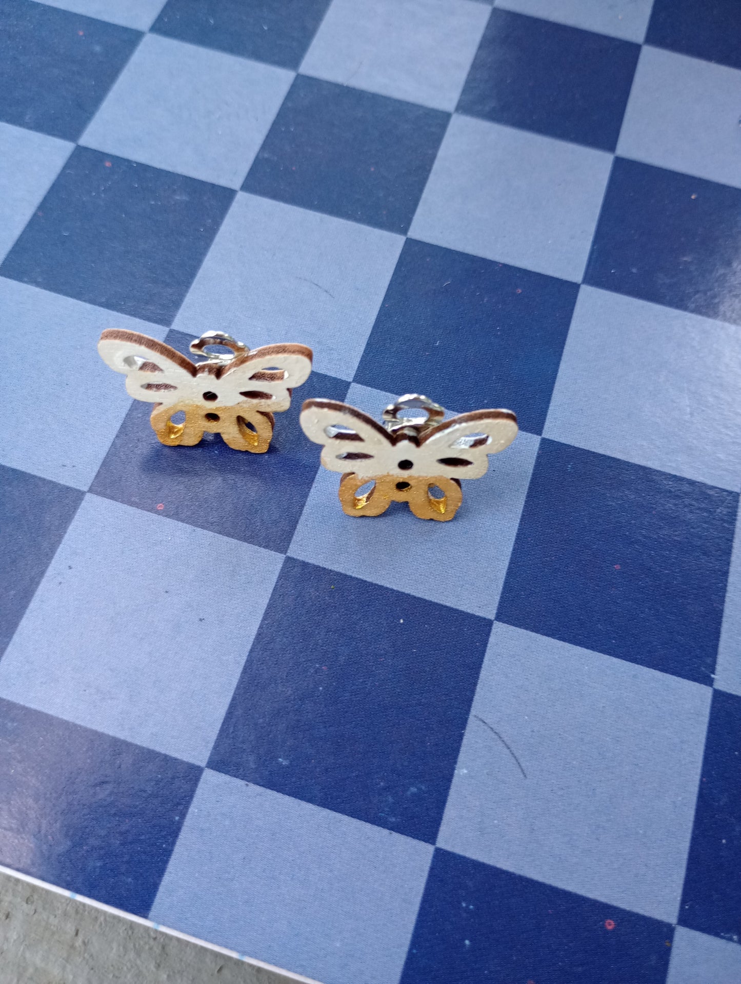 Clip on butterfly earrings