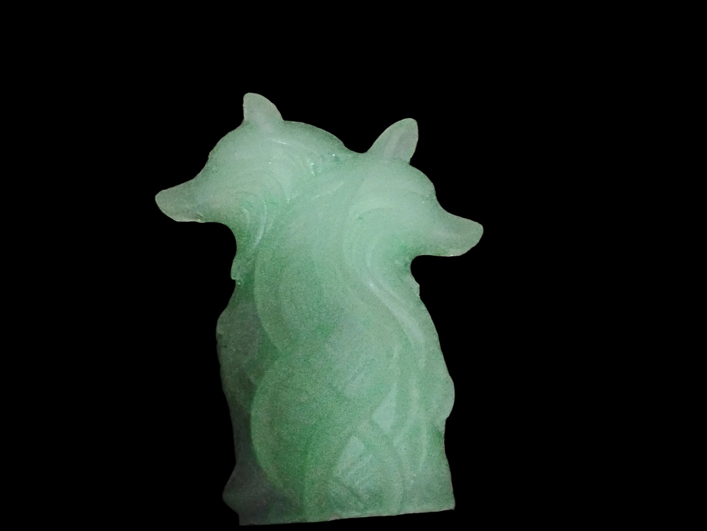Two headed wolf statue