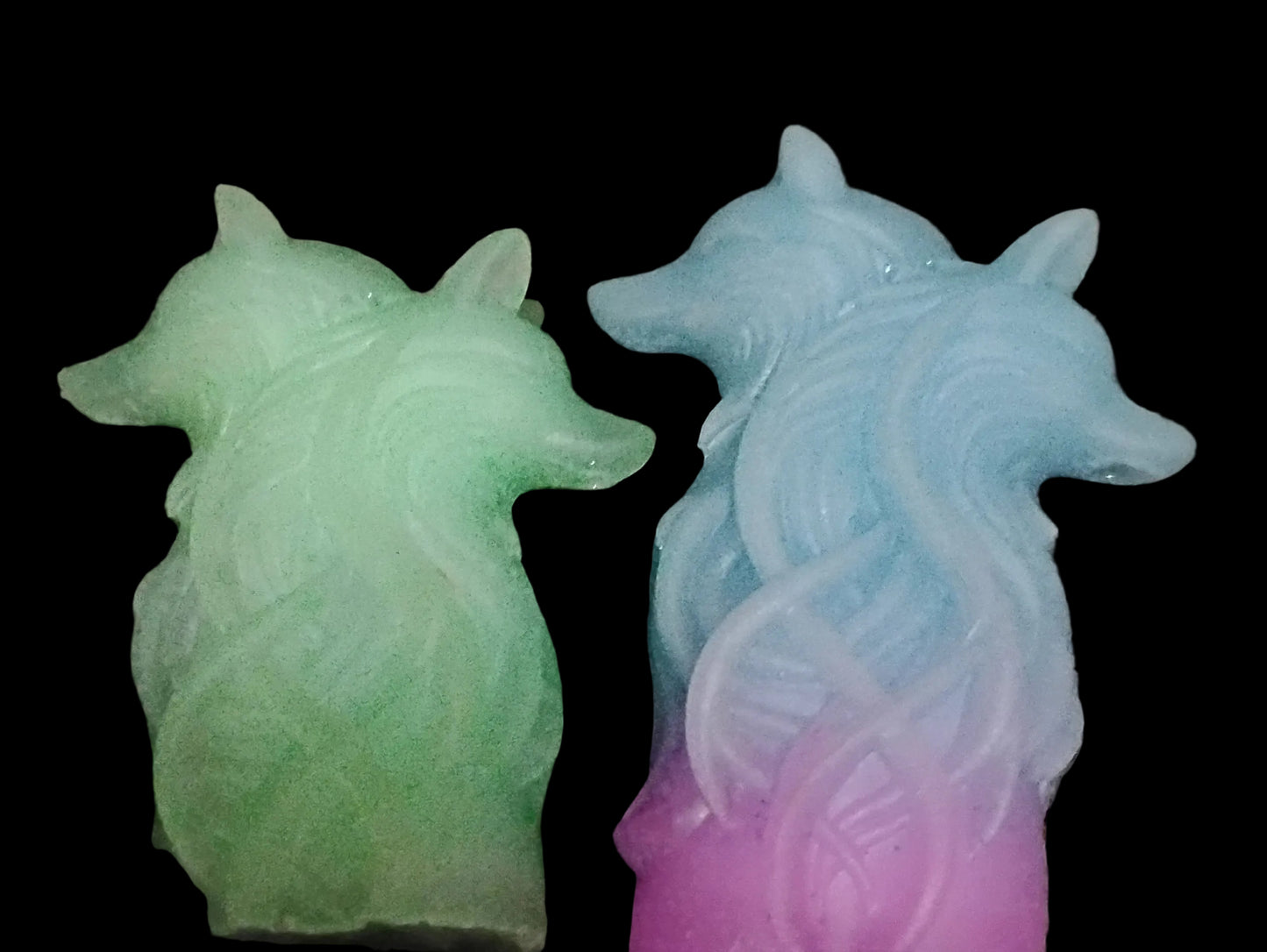 Two headed wolf statue