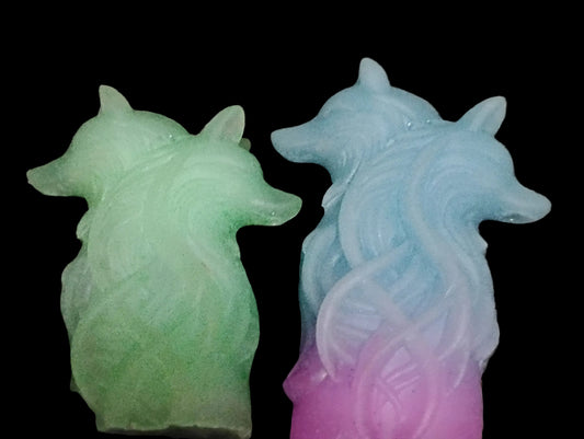 Two headed wolf statue